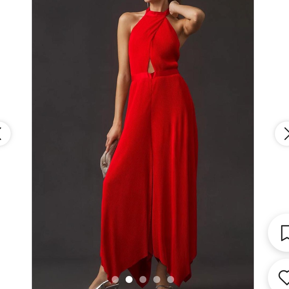 Anthropologie Vibrant Red Halter Jumpsuit